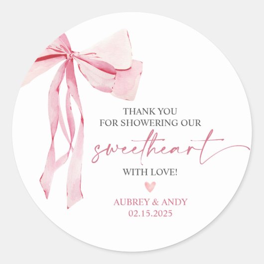 Little Sweetheart Valentijn Baby shower Dank u Ronde Sticker (Voorkant)