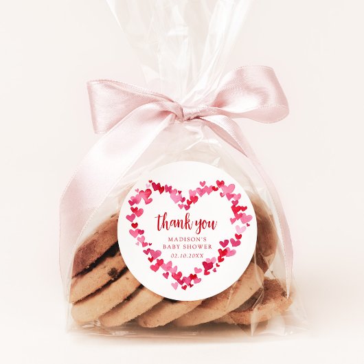 Little Sweetheart Valentijn Baby shower Dank u Ronde Sticker