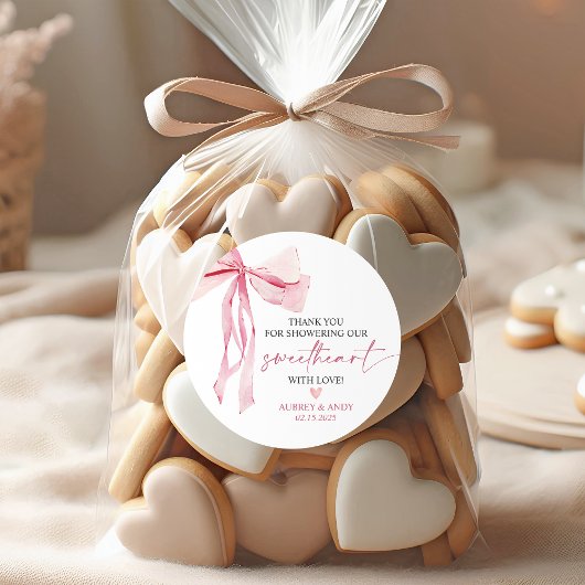 Little Sweetheart Valentijn Baby shower Dank u Ronde Sticker