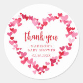 Little Sweetheart Valentijn Baby shower Dank u Ronde Sticker (Voorkant)