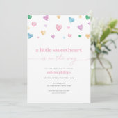 Little Sweetheart Valentijn Baby shower Invitation Kaart (Staand voorkant)