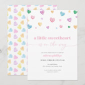 Little Sweetheart Valentijn Baby shower Invitation Kaart (Voorkant / Achterkant)
