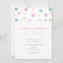 Little Sweetheart Valentijn Baby shower Invitation