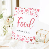 Little Sweetheart Valentijn Baby shower Voedsel te Reclamebord Met Voetstuk