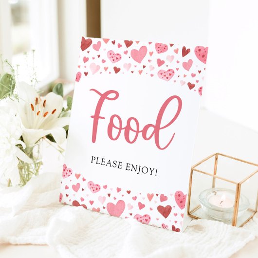 Little Sweetheart Valentijn Baby shower Voedsel te Reclamebord Met Voetstuk