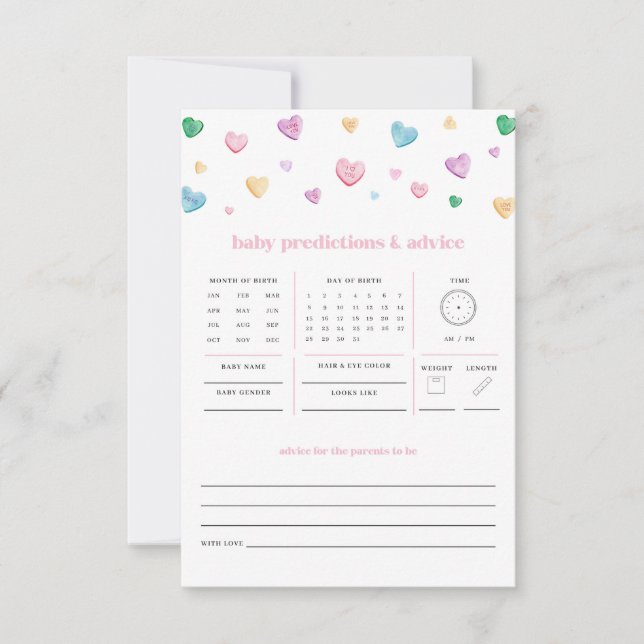 Little Sweetheart Valentijn Baby Voorspellingsspel (Voorkant)