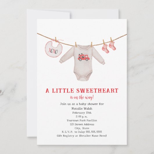 Little Sweetheart Valentijn Boy Baby shower Kaart (Voorkant)