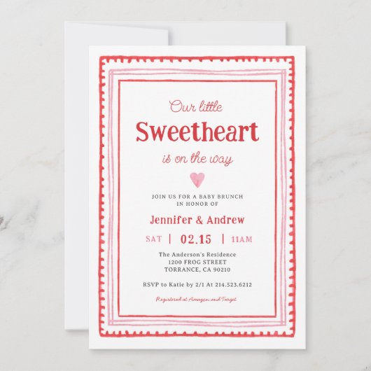 Little Sweetheart Valentijn Couple Shower Kaart (Voorkant)