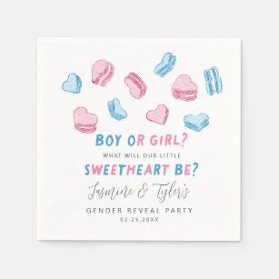 Little Sweetheart Valentijn Hearts Gender Reveal Servet