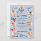 Little Sweetheart Valentijn Puppy Baby shower Blau Kaart (Voorkant)