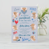 Little Sweetheart Valentijn Puppy Baby shower Blau Kaart (Staand voorkant)