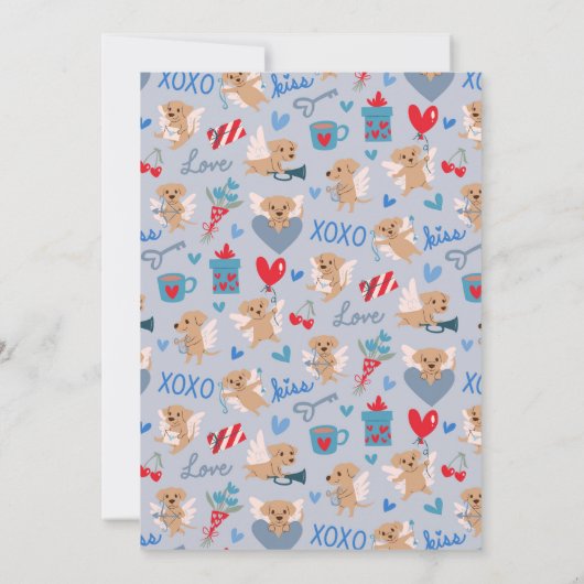 Little Sweetheart Valentijn Puppy Baby shower Blau Kaart (Achterkant)