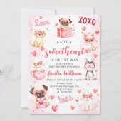 Little Sweetheart Valentijn Puppy Baby shower Kaart (Voorkant)