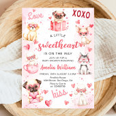 Little Sweetheart Valentijn Puppy Baby shower Kaart