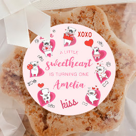 Little Sweetheart Valentijn Puppy Verjaardag Stick Ronde Sticker