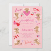 Little Sweetheart Valentijn Puppy Verjaardagsfeest Kaart (Voorkant)