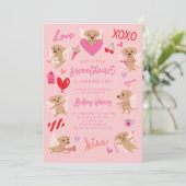 Little Sweetheart Valentijn Puppy Verjaardagsfeest Kaart (Staand voorkant)