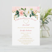 Little Sweetheart Valentijn Roze Goud Baby shower Kaart (Staand voorkant)