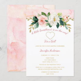Little Sweetheart Valentijn Roze Goud Baby shower Kaart