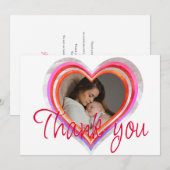 Little Sweetheart Valentijn Waterverf Baby shower Bedankkaart (Voorkant / Achterkant)