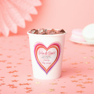 Little Sweetheart Valentijn Waterverf Baby shower Papieren Bekers
