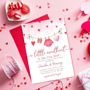 Little Sweetheart Valentijns Baby shower Meisje Kaart