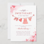 Little Sweetheart Valentijns Baby shower Meisje Kaart (Voorkant)