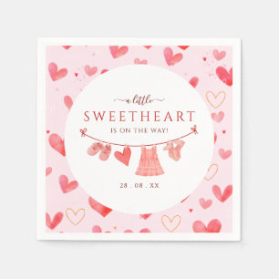Little Sweetheart Valentijns Baby shower Meisje Servet