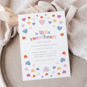 Little Sweetheart Valentijns Baby shower Retro Kaart