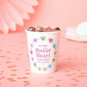 Little Sweetheart Valentijnsdag verjaardagsfeestje Papieren Bekers