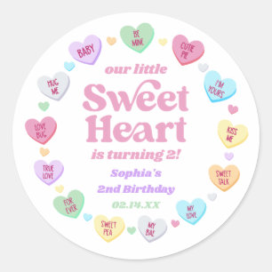 Little Sweetheart Valentijnsdag verjaardagsfeestje Ronde Sticker