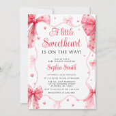 Little Sweetheart Valentijnse Baby shower Bow Kaart (Voorkant)