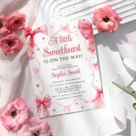 Little Sweetheart Valentijnse Baby shower Bow Kaart
