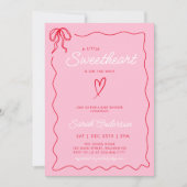 Little Sweetheart Valentijnse Baby shower Roze Roo Kaart (Voorkant)