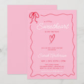 Little Sweetheart Valentijnse Baby shower Roze Roo Kaart (Voorkant / Achterkant)