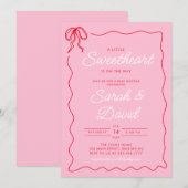 Little Sweetheart Valentijnse Baby shower Roze Roo Kaart (Voorkant / Achterkant)