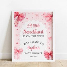 Little Sweetheart Valentijnse Baby shower Welkom Poster