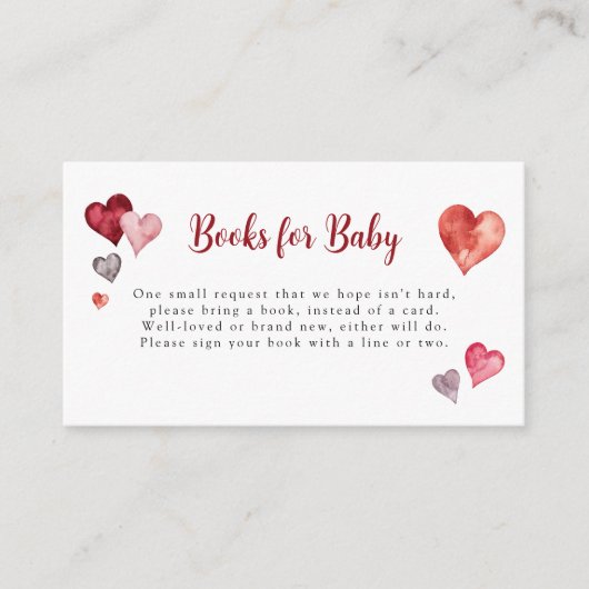 Little Sweetheart Valentijnse harten Boeken voor B Informatiekaartje (Voorkant)