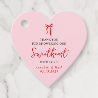 Little Sweetheart Valentijns's Baby shower Heart Bedankjes Labels