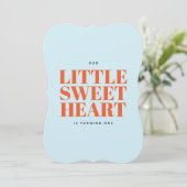 Little Sweetheart Valentijns's Boy First Birthday Kaart (Staand voorkant)