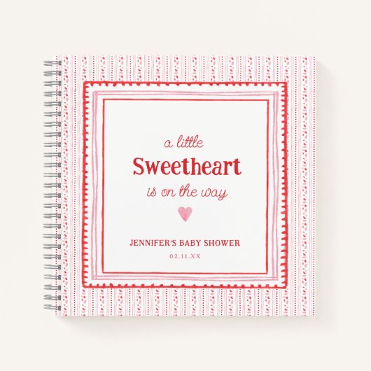 Little Sweetheart Valentijns's Douche Gastenboek Notitieboek (Voorkant)