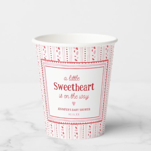 Little Sweetheart Valentijns's Shower Favors Papieren Bekers (Voorkant)