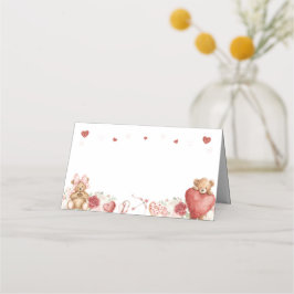Little Sweetheart Valentine Baby Shower Folded  Plaatskaartje