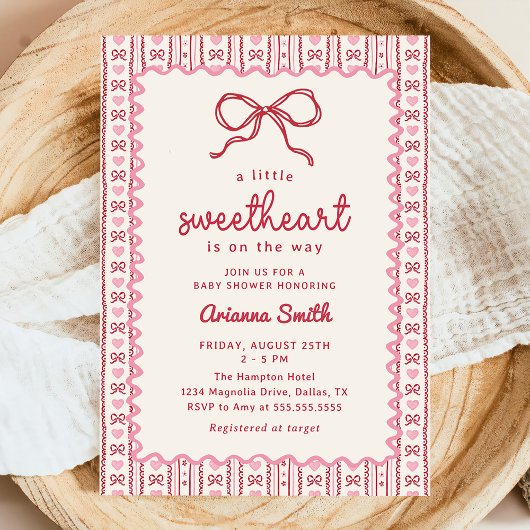 Little Sweetheart Valentine Baby Shower Invitation Kaart