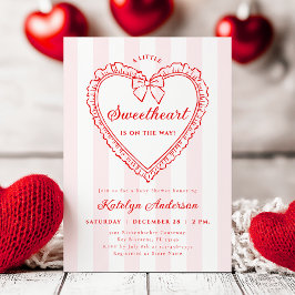 Little Sweetheart Valentine Baby Shower Invitation Kaart