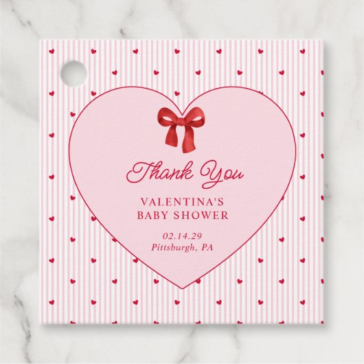 Little Sweetheart Valentine Coquette Bedankjes Labels (Voorkant)