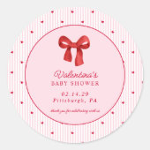 Little Sweetheart Valentine Coquette Round  Ronde Sticker (Voorkant)