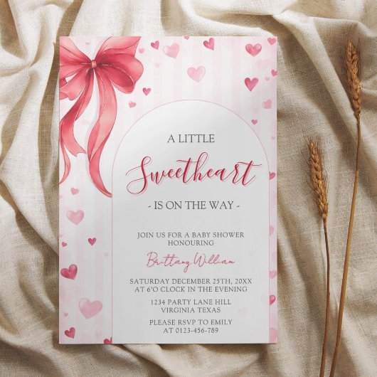 Little Sweetheart Valentines Baby Shower  Kaart