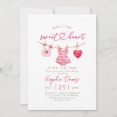 Little Sweetheart Valentines Baby Shower Kaart (Voorkant)