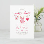 Little Sweetheart Valentines Baby Shower Kaart (Staand voorkant)